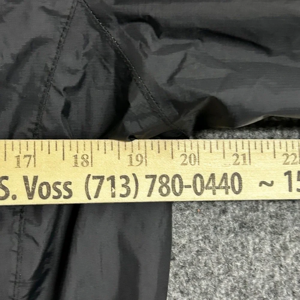 L.L. Bean Rain Jacket Womens Size M Black Recycled Nylon Hooded Insulated 508510